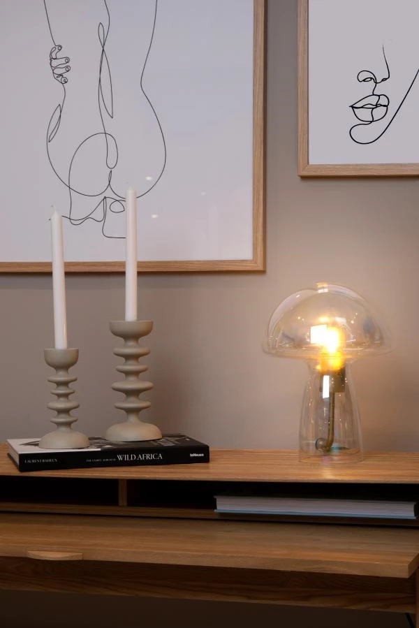 Lucide FUNGO - Lampe de table - 1xE27 - Transparent - ambiance 1